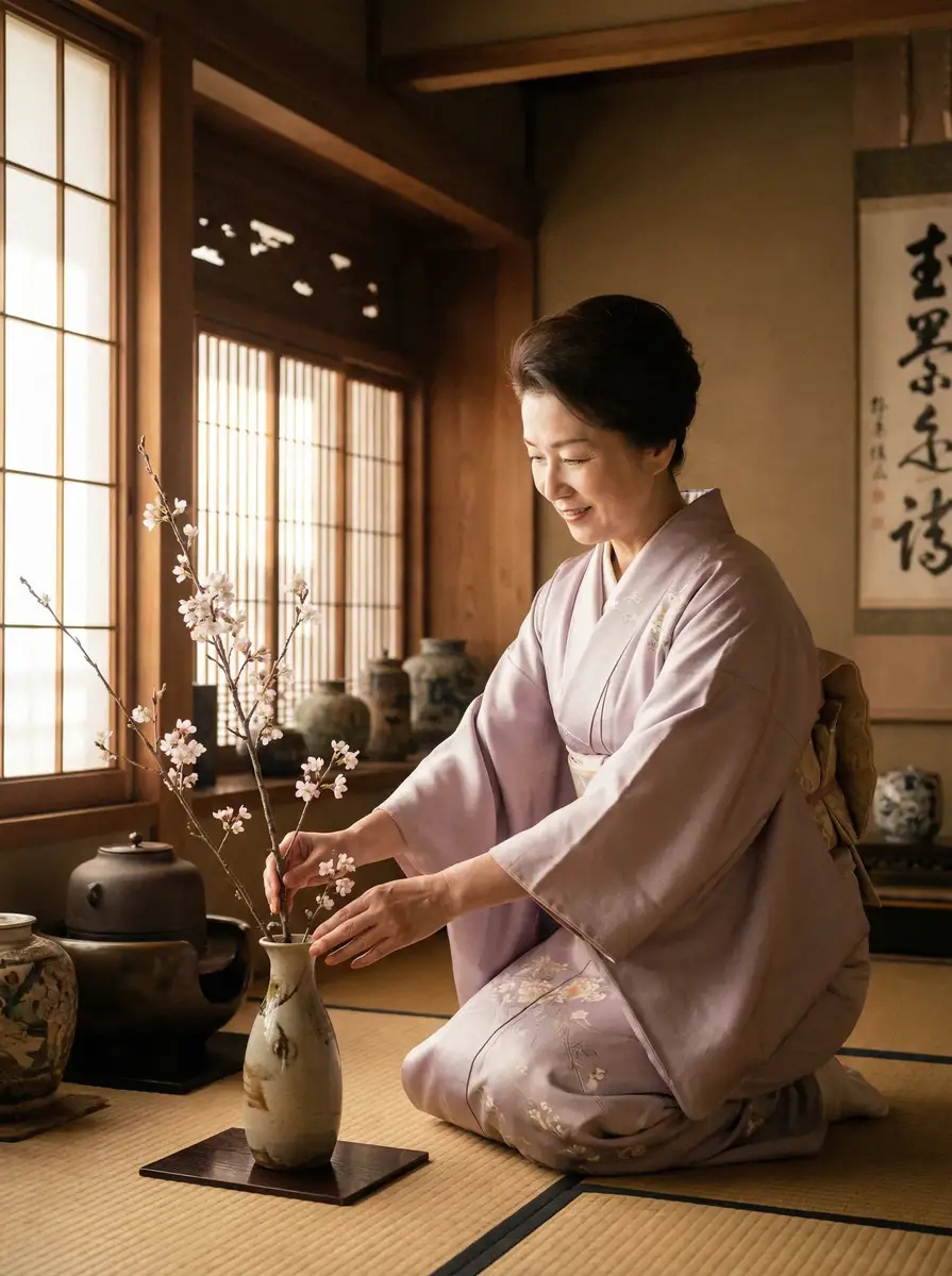一位优雅的 极品美女-高清写真写真集|福利视频下载|每日推荐 在和室中插花