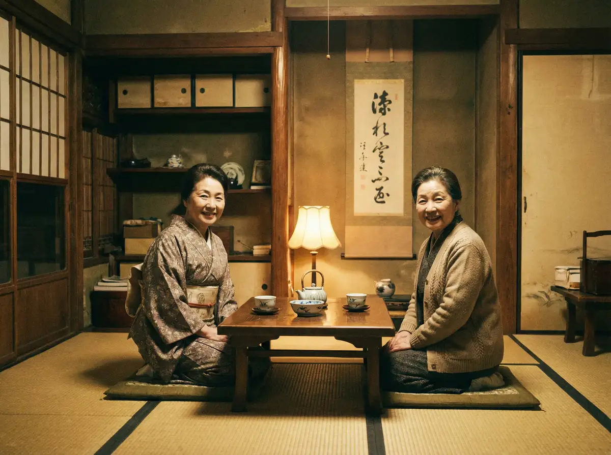 两位优雅的 极品美女-高清写真写真集|福利视频下载|每日推荐 在日式茶室中品茶交谈